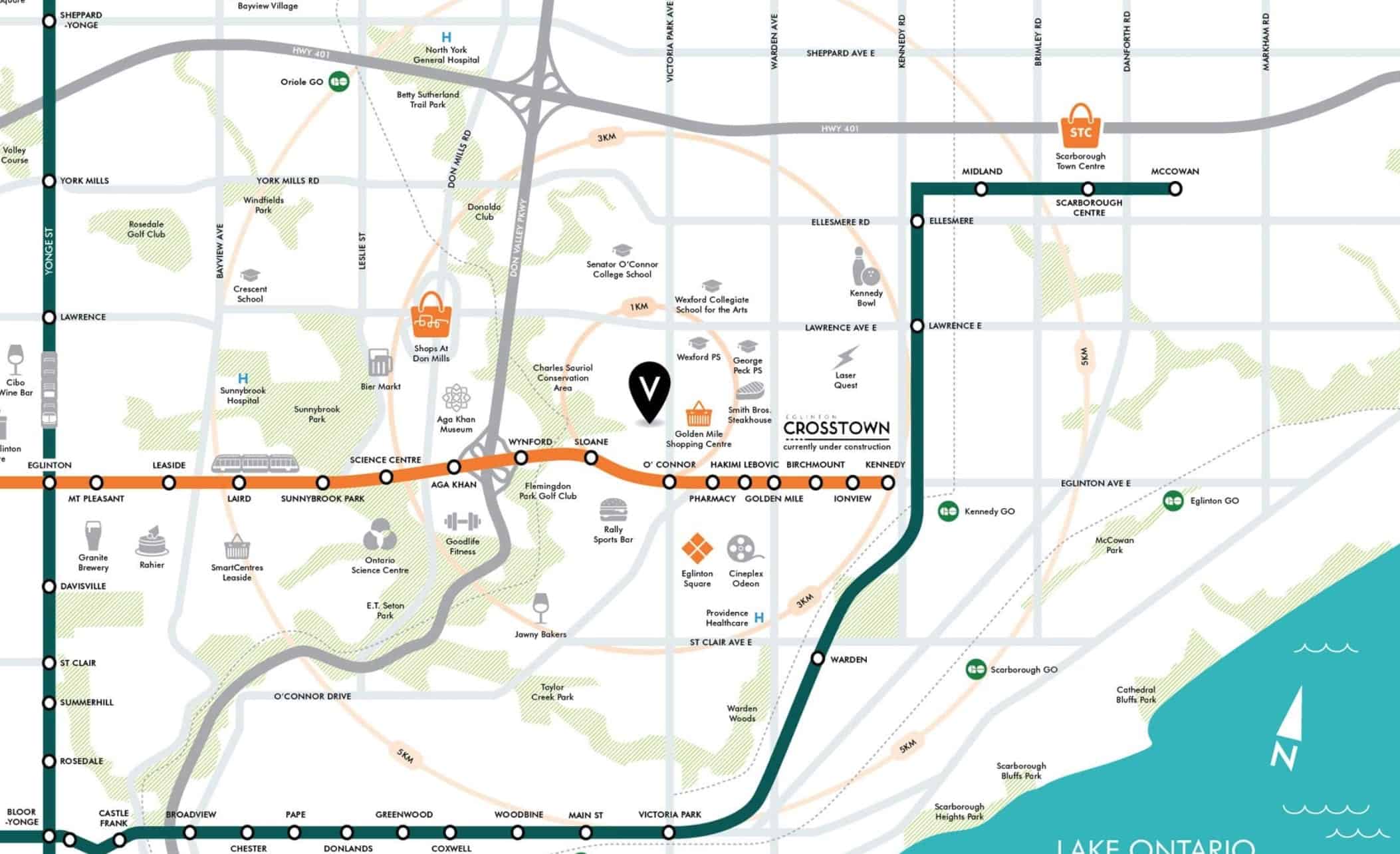 The Vic Towns Location Map True Condos