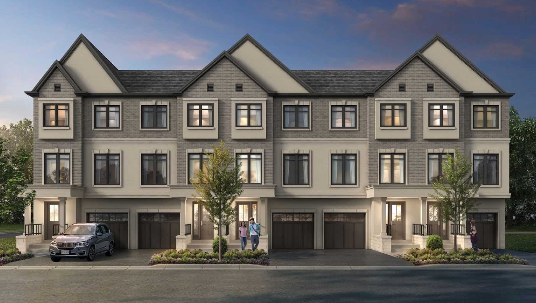 Baker Hill Towns Classic Townhomes Rendering True Condos