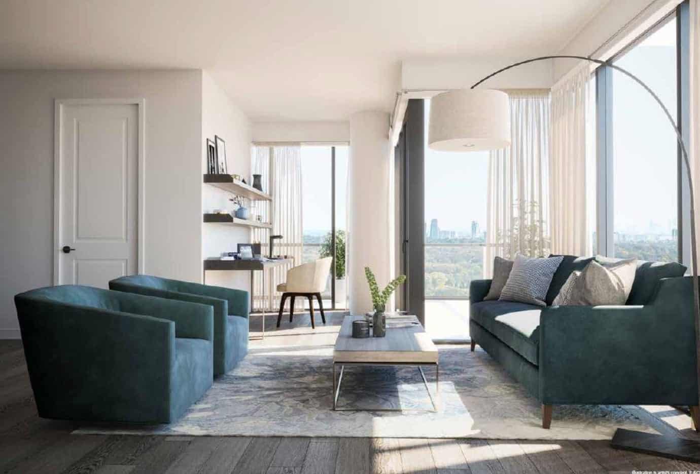 Notting Hill Condos Interior Living Room Rendering True Condos