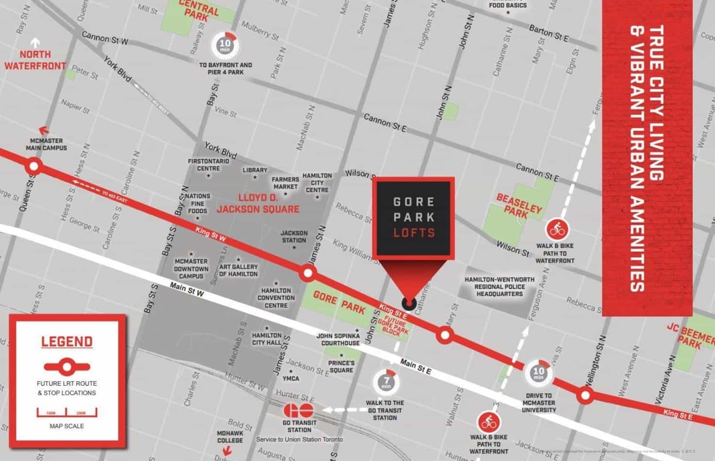 Gore Park Lofts Map True Condos
