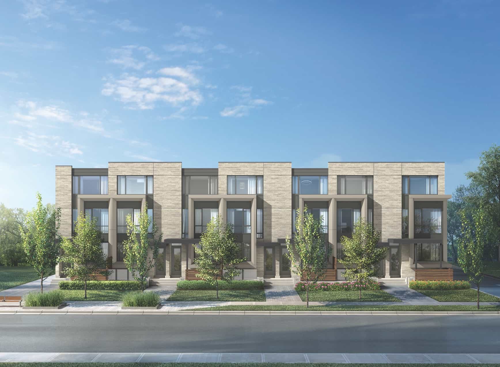 The New Lawrence Heights Front Exterior Townhomes True Condos