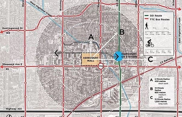 Agincourt Mall Condos TTC Map True Condos