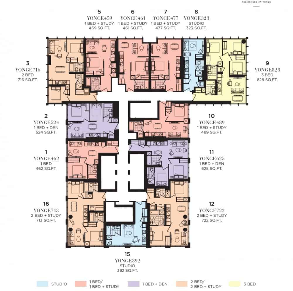 8 Wellesley Condos Sitemap Floorplate True Condos