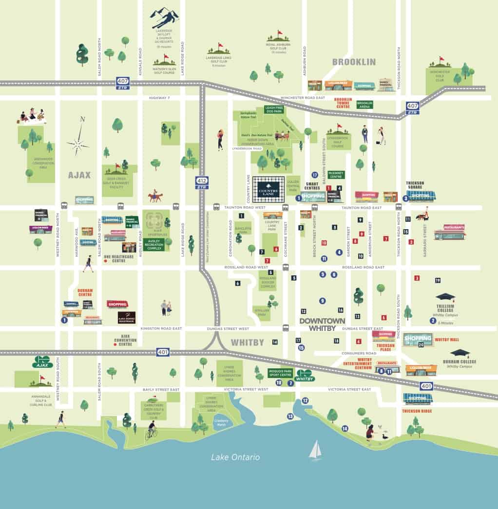 Country Lane Whitby Location Map True Condos