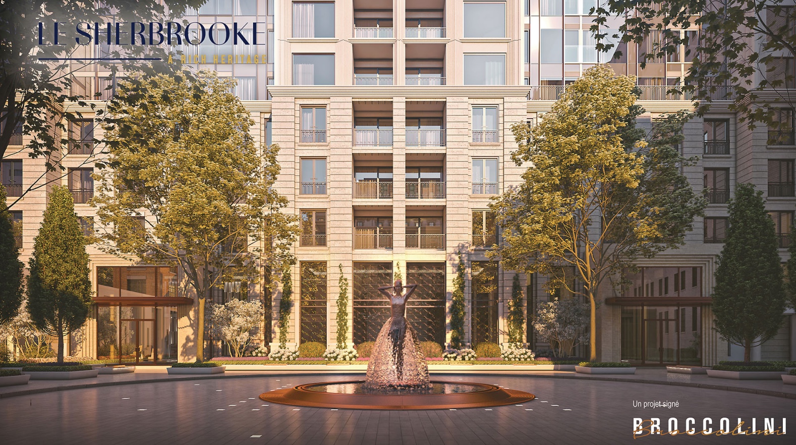 Le Sherbrooke Front Entrance Montreal Rendering True Condos