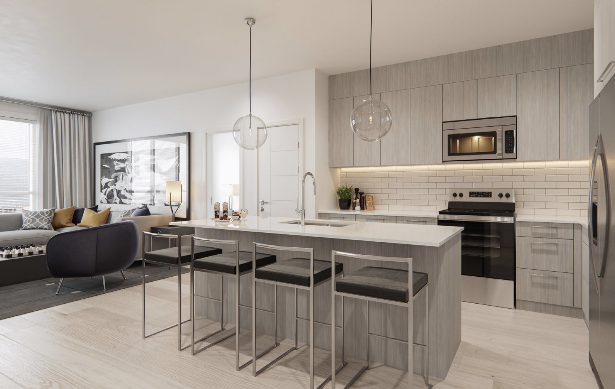 Cavallo Condos Cityscape Calgary Interior Kitchen Rendering